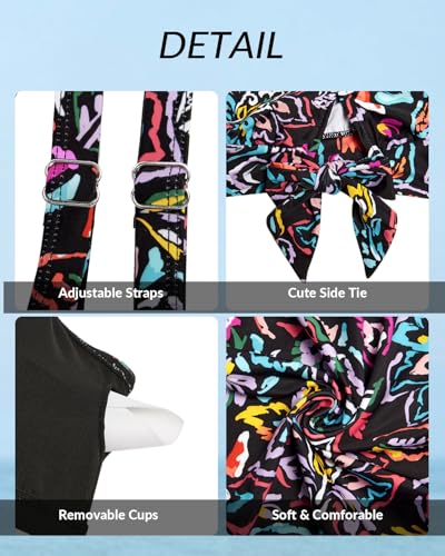 Image of Yonique Womens Blouson Tankini Top Only Loose Fit Swim Top No Bottom Modest Swimsuit