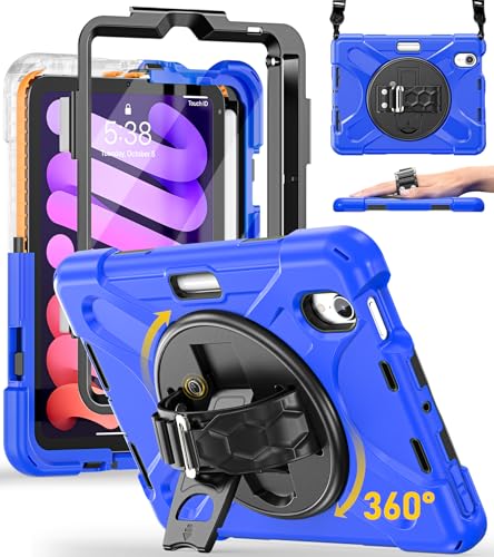 Protection iPad mini 7 A17 Pro antichoc robuste avec support 360 et porte-crayon