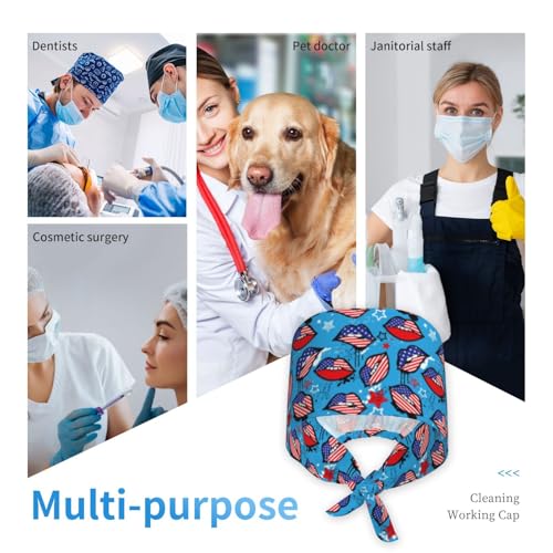 Image of Breathable Working Cap with Adjustable Sweatband Scrub Cap for Men /Women
