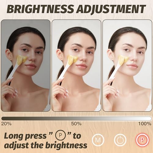 Image of FENNIO Vanity Mirror with Lights 13'' x 17'' Makeup Mirror with Lights,Vanity Mirror Touch Screen with 3-Color Lighting,Dimmable,for Vanity Desk Bedroom White