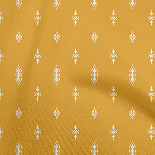 oneOone Cotton Flex Yellow Fabric Tribal Quilting Supplies Print Sewing Fabric By The Yard 40 Inch Wide-3831