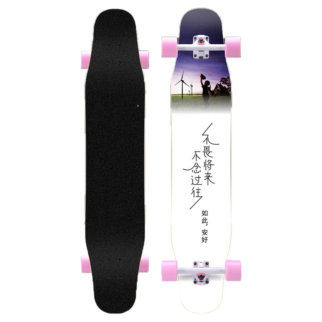 TXTC 47-Zoll-Skateboard Mit ABEC-11 Lagern Komplett Longboard Doppel Kick-Skate-Brett Cruiser 7-Schicht Maple Deck Mit High Rebound PU-Rädern for Extremen Sport Und Outdoor (Color : B)