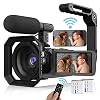 Video Camera Camcorder, 4K Vlogging Camera UHD 48MP WiFi YouTube Camera Recorder with Microphone, Remote, Stabilizer…