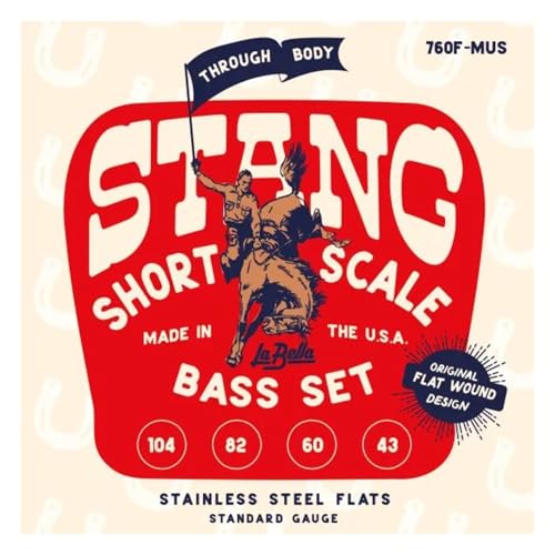 La Bella 760F-MUS Stainless Steel Flat Wound Bass Strings - Light .043-.104