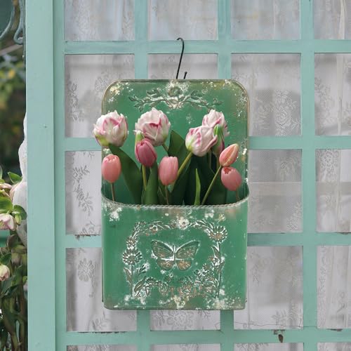All-Chic-Outdoor-Wall-Planter-Wall-Metal-Hanging-Planter-Wall-Planters-for-Indoor-Plants-Wall-Vase-for-Flowers-Metal-Planters-for-Outdoors-for-Farmhouse-Shabby-Chic-DecorGreen All Chic Outdoor Wall Planter Wall Metal Hanging Planter Wall Planters for Indoor Plants Wall Vase for Flowers Metal Planters for Outdoors for Farmhouse Shabby Chic DecorGreen