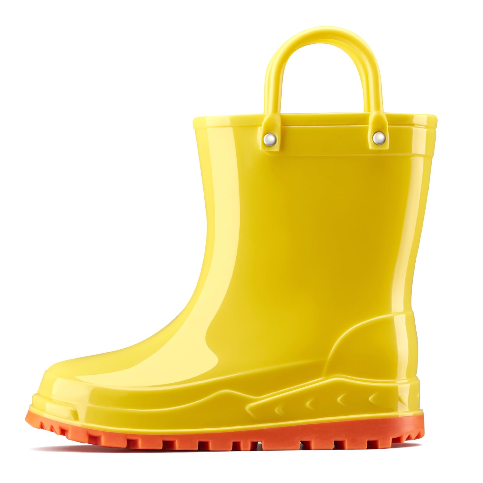 HISEA Toddler Kids Rain Boots for Boys Girls, Waterproof Rubber Boots with Easy-On Handles, Seamless Soft PVC Rainboots Lightweight Mud Shoes for Water Beach Outdoor Playing (Toddler/Little Kid/Big Kid)