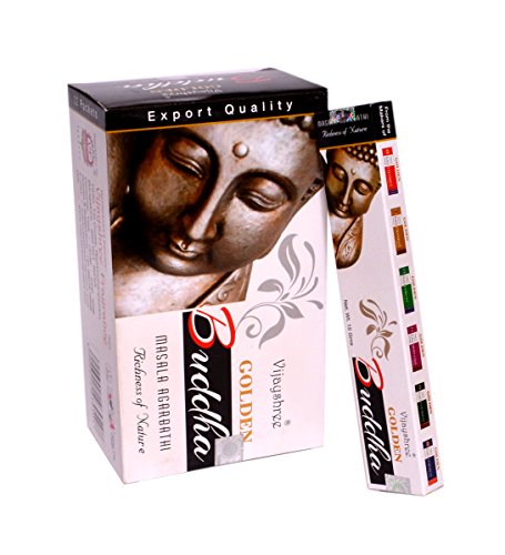 Boîte de 6/Lot 120u00a0Bâtons Total Vijayshree Doré Bouddha de qualité d'encens Parfum à partir de Inde