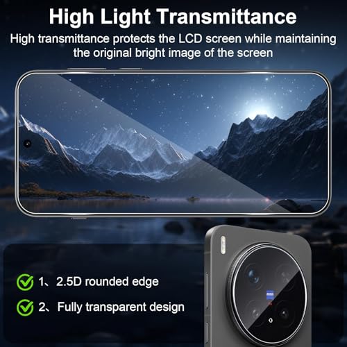 Image of PreCure (2+2 Pack) Screen Protector & Camera Lens Protector for VIVO X300 Pro - 0.33mm 9H Hardness Tempered Glass, HD Clear, Ultra Scratch Resistant, Bubble-Free