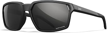 Wiley X WX Sierra Sunglasses Safety Glasses for Men Shatterproof UV Eye Protection for Combat and Shooting Captivate Polarized Black Mirror Lenses Matte Black Frames