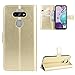 QiongNi Case for LG K8x Case Cover,Flip Leather Wallet Cover Case for LG LMQ310N Q Series Q31 2020 / LMK300AM Phoenix 5 / LMK300QM K Series K31 / Aristo 5 LM-K300TM LM-K300MM / Aristo 5+ Case Gold
