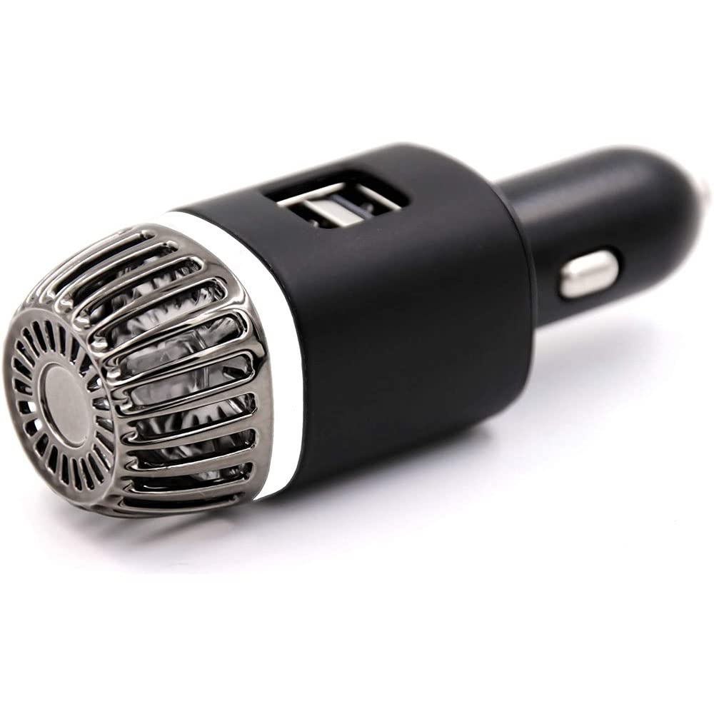 Baceyong purificatore d'aria per auto a ioni negativi con caricatore USB doppio, rimuove odori, fumo di sigaretta, inquinamento ambientale, polline e peli di animali.