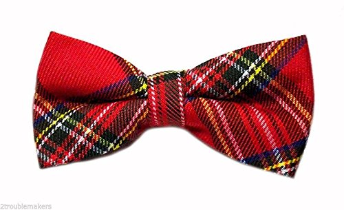 Youth Red Plaid Bow-tie