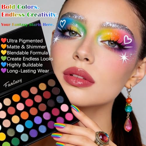 UCANBE Highly Pigmented Eye Makeup Palette, Matte Shimmer Metallic Eyeshadow Pallet Long Lasting Blendable Natural Colors Make Up Eye Shadows Cosmetics Gift Kit