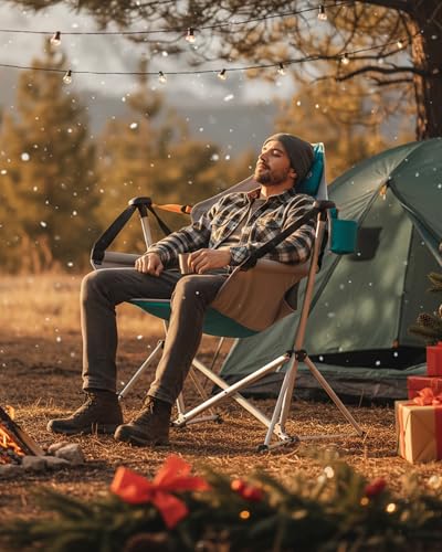KingCamp Hammock Camping Chair, Swinging Portable Folding Camp Chairs for Adults Max 440lbs Heavy Duty Foldable Oversized Rocker with Aluminum Alloy Frame Cup Holder for Outdoor Beach Patio Sport - Thumbnail 2