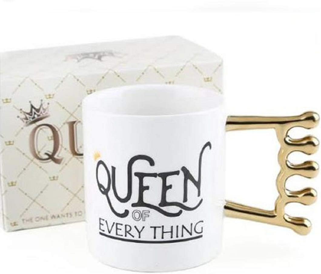 Ceramic Queen of Everything Crown Handle Coffee Tea Mug (600 ml)