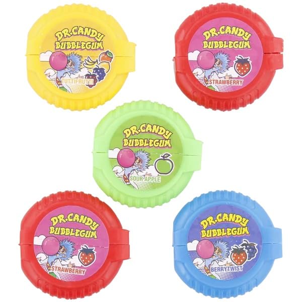 Boîtes de Bubble Gum 90g 4 Goûts Acidulé Fruit Lot de 5