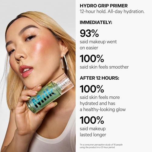 Image of Milk Makeup Mini 12HR Hydro Grip Primer + Full Size KUSH Lip Oil Gift Set - Hydrating Face Primer + Clear Lip Gloss - Travel Friendly, All-Day Wear