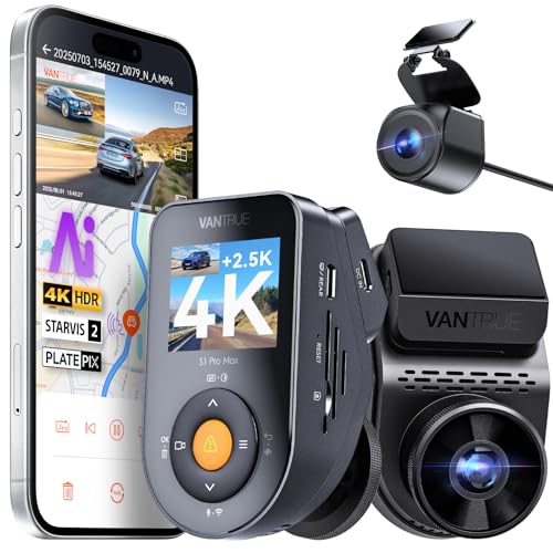 Vantrue S1 Pro Max AI Dash Cam 4K+2.5K w/ADAS & BSD, Dual STARVIS...