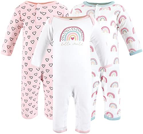 Hudson Baby Unisex Child Cotton Coveralls, Modern Rainbow, 12-18 Months, Modern Rainbow, 12-18 Months US
