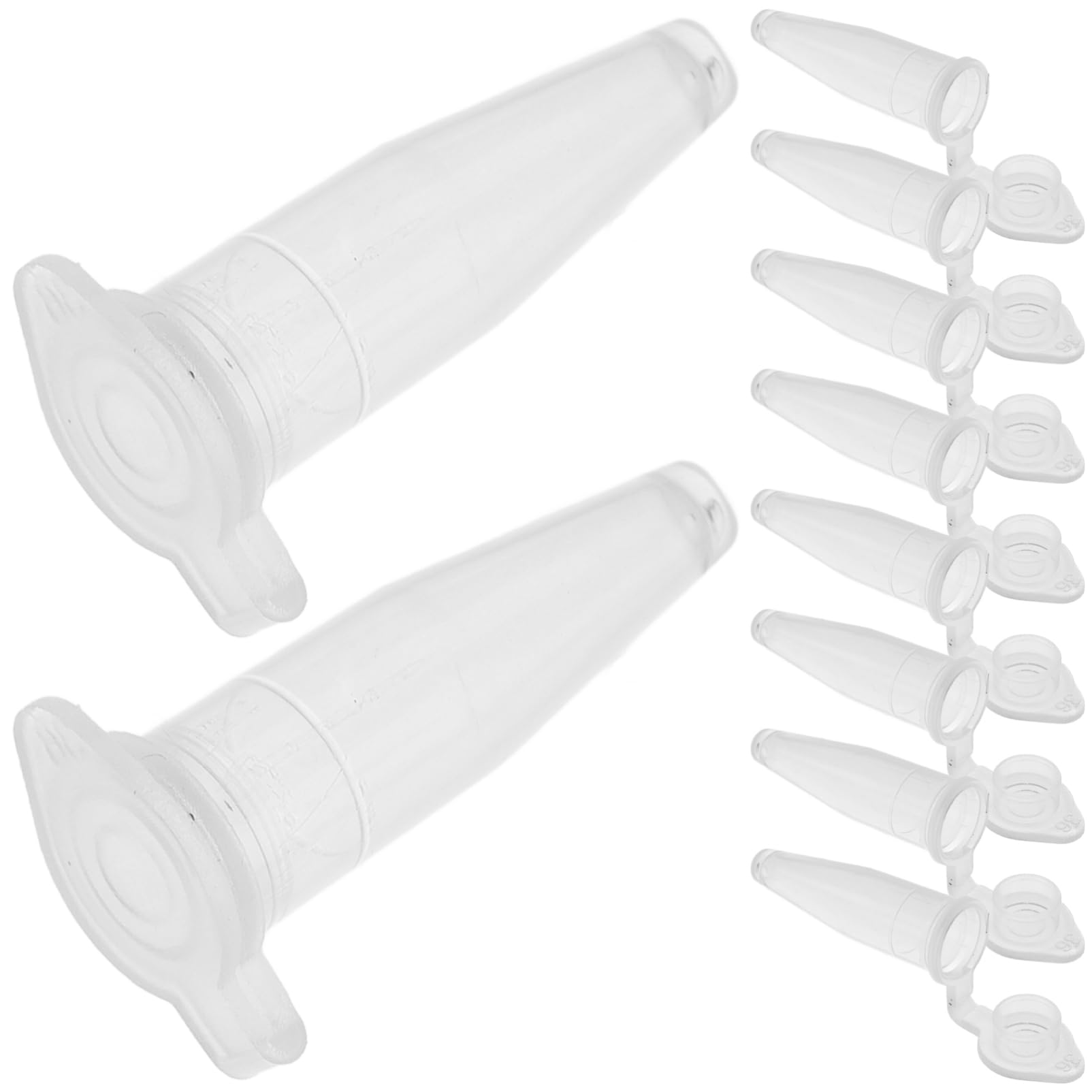 SOLUSTRE Self-Standing Plastic Tubes 1000pcs 0.2ml Mini Test Tubes with Caps for Lab Use
