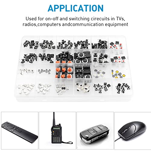 Qteatak JF-0004-02 240 Pcs 24 Value Micro Momentary Tactile Push Button Switch Tact Assortment Kit thumb #4