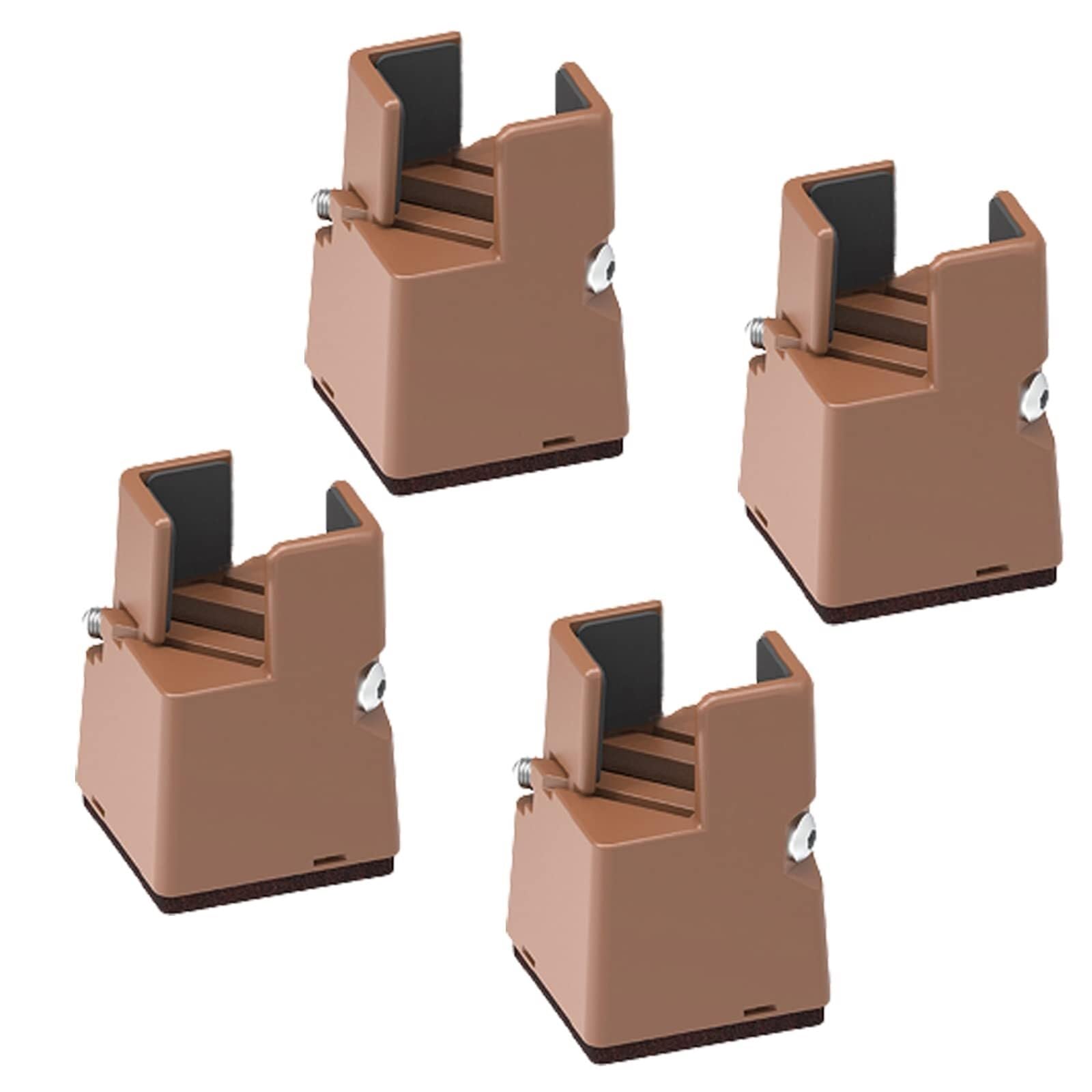 UYHBCNQD Risers Furniture Legs 4Pcs Replacement Legs Set Adjustable Desk Support Legs Cabinet Feets Blocks Furniture Foot for Right Angle(Brown,5cm)
