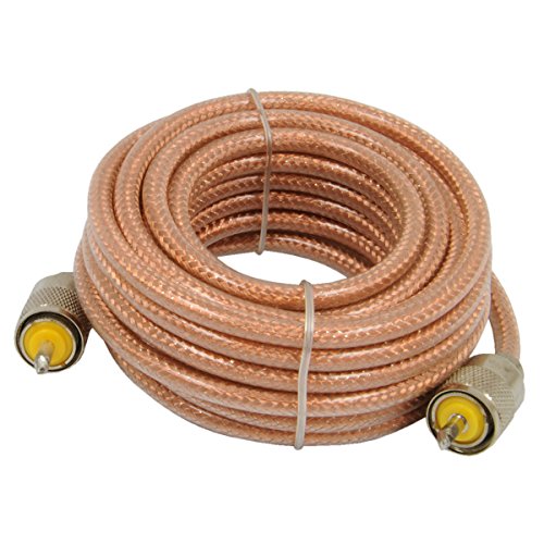 Image of Roadpro RP-8X18CL 18FT CB Antenna Mini-8 Coax Cable with PL-259 Connector, Clear