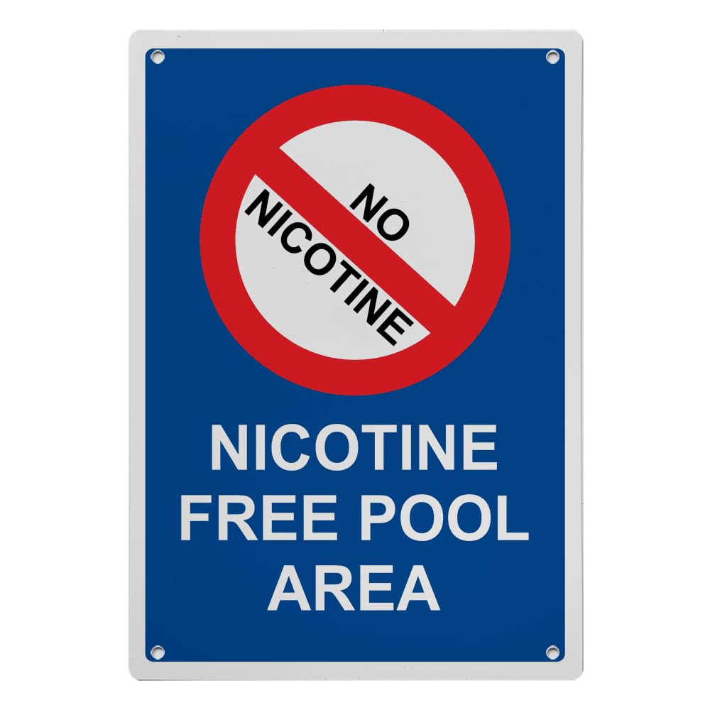 Nicotine Free Pool Area Sign, 8.5 x 11 in