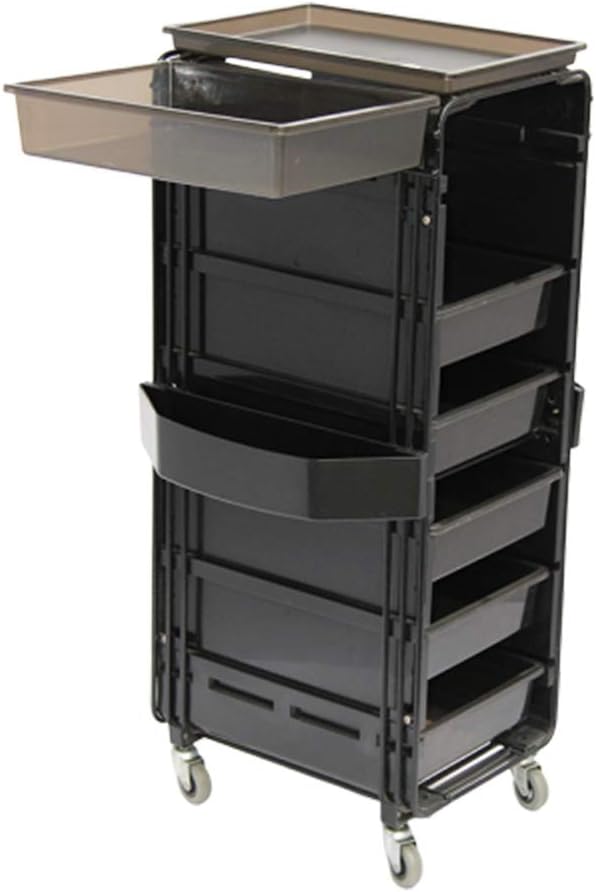 Salon Trolley Rolling Hairdressing Beauty Tool Storage with 6 Drawers Hair Dryer Service Tray for Spa Makeup
