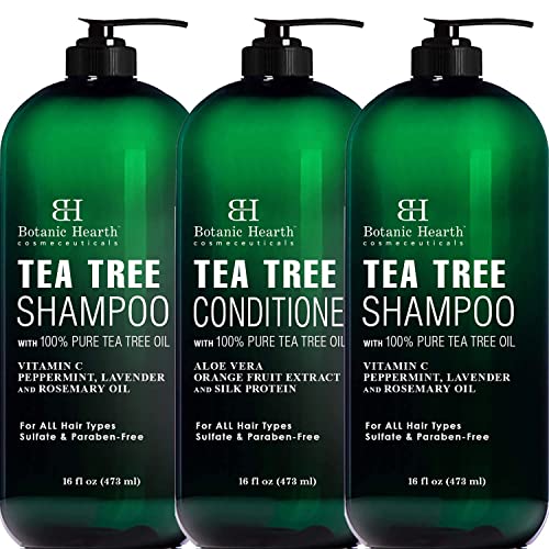 Botanic Hearth Tea Tree Shampoo & Conditioner Set (16 oz each) and Tea Tree Shampoo (16 oz) Bundle