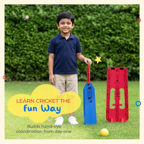 Image of Lifelong Foam Cricket Bat Set Combo for Kids | Bat Ball Wicket Set | Easy Grip Handle | Soft Non-Toxic EVA Foam | Indoor Outdoor Cricket Kit | Toddler Cricket Set for Kids 1-4 Years