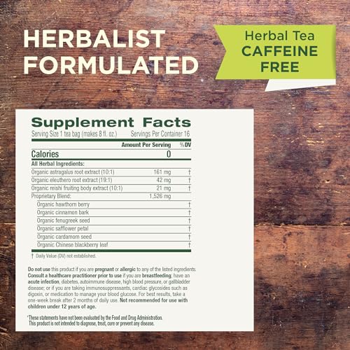 Image of Traditional Medicinals Organic, Stress Ease Immune with Adaptogens, Reishi Warming Spice - Immune Support with Astragalus - Kosher, Non-GMO, Caffeine-Free, Compostable - 16 Count (Pack of 2)