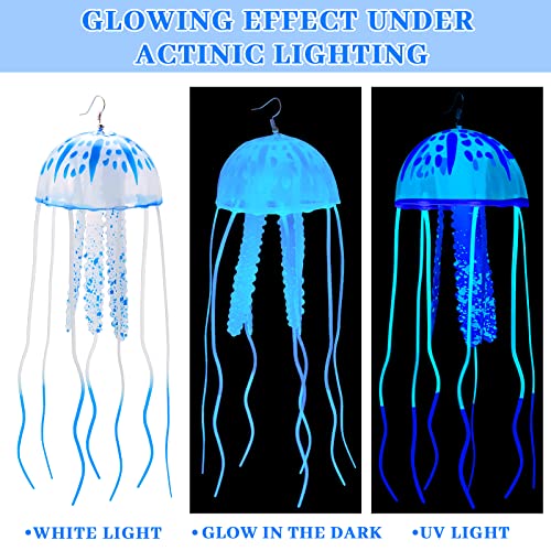 2 Pcs Glow Earrings Jellyfish for Summer Night Party Dangle Drop Weird Earrings Light up Glow in the Dark Christmas Party Decoration4