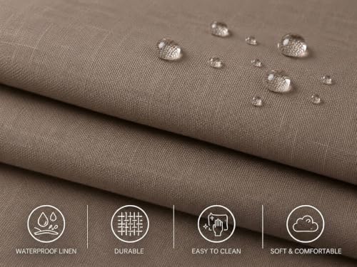 Image of New Round Bed Upholstered Bed Frame -Washable Zip Cover, Modular Minimalist Modern Design Soft Foam Platform Bed, Half Circle Sold Separately (Taupe Linen Premium, King Headboard)