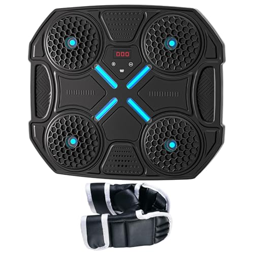 Vista Print - Máquina de boxeo musical inteligente con guantes de medio dedo, para montar en la pared, para niños y adultos, entrenamiento en casa