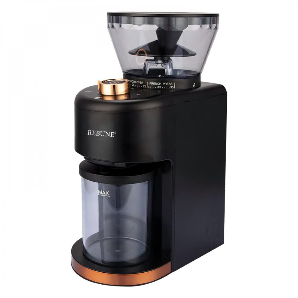 REBUNE RE-2-089 Coffee Grinder with key features highlighted