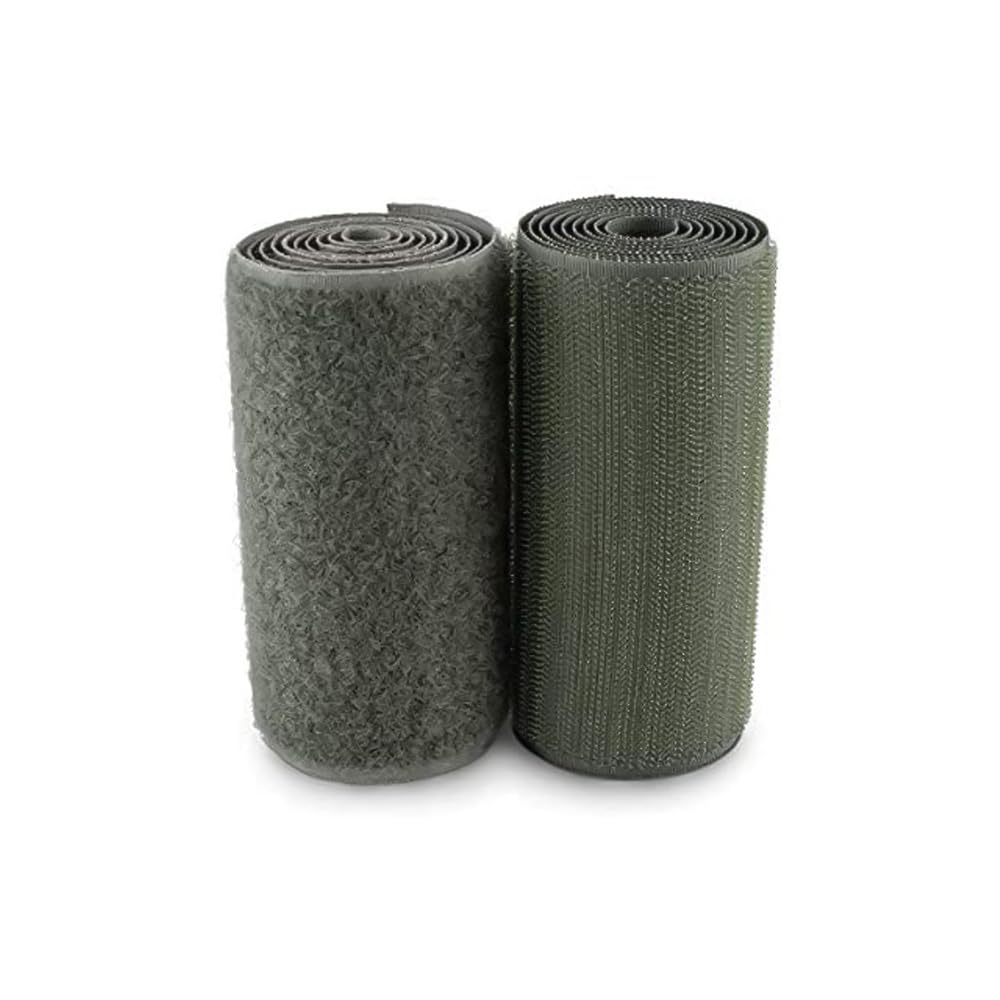 4 Inch Foliage Green Hook & Loop Fastener - Non-Adhesive 1 Yd Length Nylon Tape for Fabric, Military Form Bags, Clothes, Shoes, Backpacks & DIY Craft