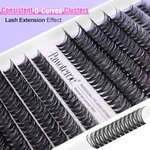 Image of Pawotence Lash Clusters 280pcs Cluster Eyelash Extensions 40D 50D Eyelash Clusters Lash Extension 8-16mm Individual Lashes for Self Application at Home (40D&50D, 0.07D, 8-16mm)