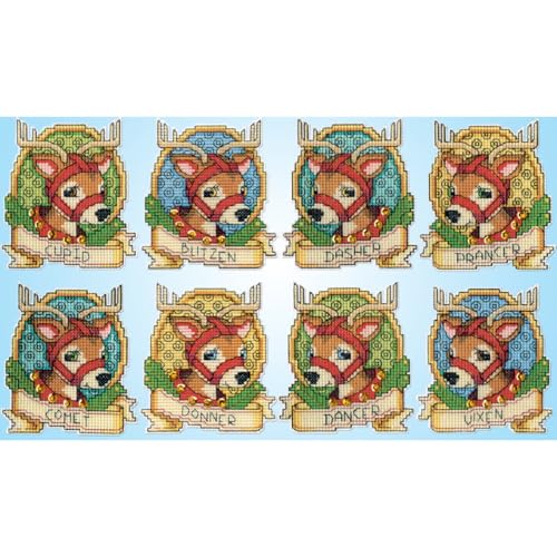 Design Works Kreuzstich-Set, Weihnachtsbaumschmuck, Rentier-Motiv