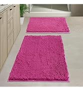 Flotstiga Bathroom Rugs Chenille, Extra Thick and Absorbent, Non-Slip, Machine Washable, Dry Quck...