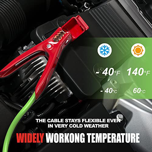AWELTEC Jumper Cables 6 Gauge 16 Feet with Smart Safety Protector - Heavy Duty Battery Booster Cable with Reverse Polarity Protection, Carry Bag, Safety Gloves and Iron Brush Included(6AWG x 16FT)