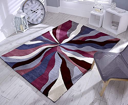 Image of Mordern Design Handmade Tufted Carpet Pure Woollen Export Quality Carpet for Living Room, Bedroom Hall [ Size 10 x 14, Color Multi R2 ]