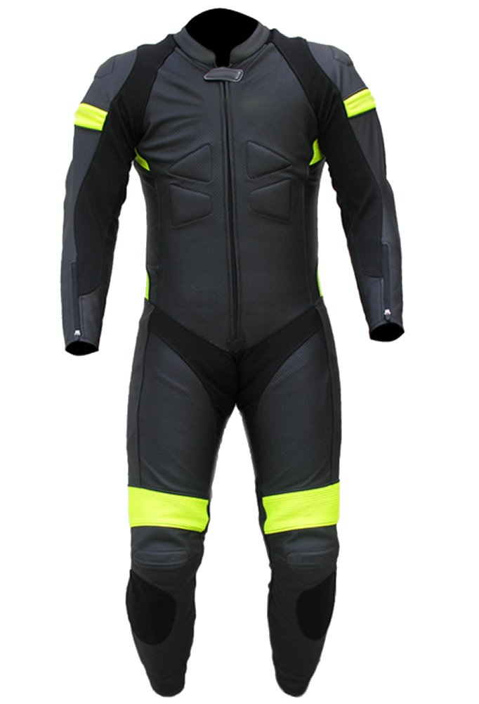 SRHides Men's Fashion Real Leather Motorcycle Suit Cow Black 4X-Large