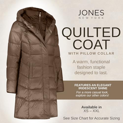 Jones NY Long Puffer Coat Women, Warm Long Coat Women Winter, Women's Coats2