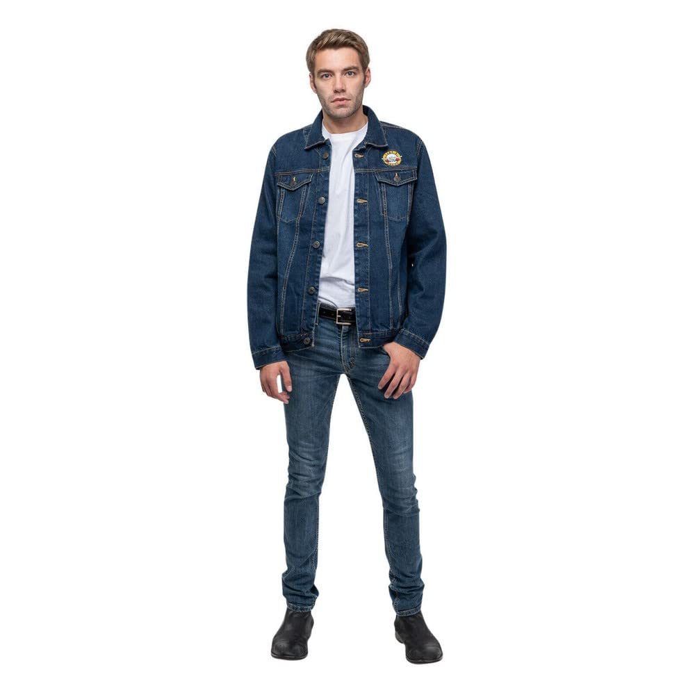 Guns N' Roses Denim Veste Classic Band Logo Nouveau Officiel Unisex Bleu