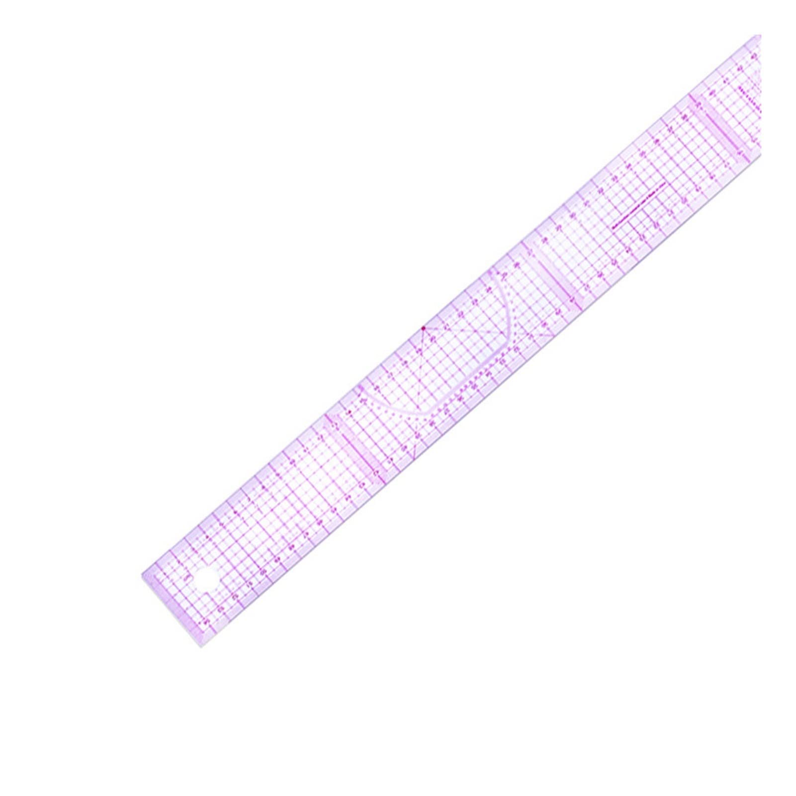 oiujhgCDS Rulers, Purple Clothing Sample Garment Cut Cutting Pattern Making Metric Yardstick Drawing Tailor 55x5cm Set