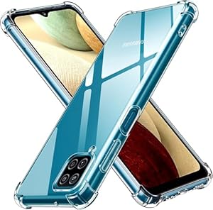 ivoler Klar Silikon Hülle für Samsung Galaxy A12 / Samsung Galaxy M12 mit Stoßfest Schutzecken, Dünne Weiche Transparent Schutzhülle Flexible TPU Durchsichtige Handyhülle Kratzfest Case Cover