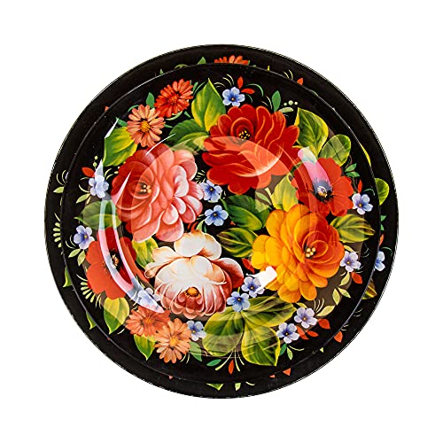 Tafelservies, serviesset van glas voor 6 personen, 19-delig, Ruslandmotieven, Chochloma-schilderpatroon, 6 x soepborden, 6 x dessertborden, 1 x slakom (Zhostovo) - Image 3