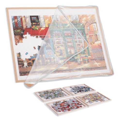 Puzzle Board with 4 Sorting Trays Oatmeal