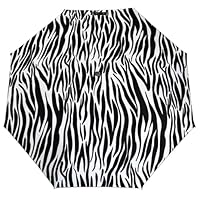 Buewutiry Compact Umbrella for Rain - Zebra Print Portable 3 Folding Small Umbrella for Sun Travel Umbrella Compact for Women Men with Travel Essentials